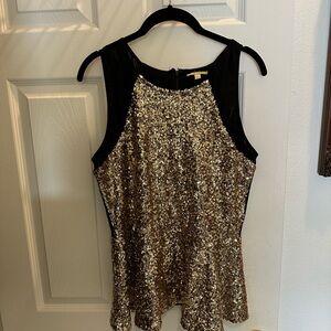 Gold Sequin Sleeveless Top